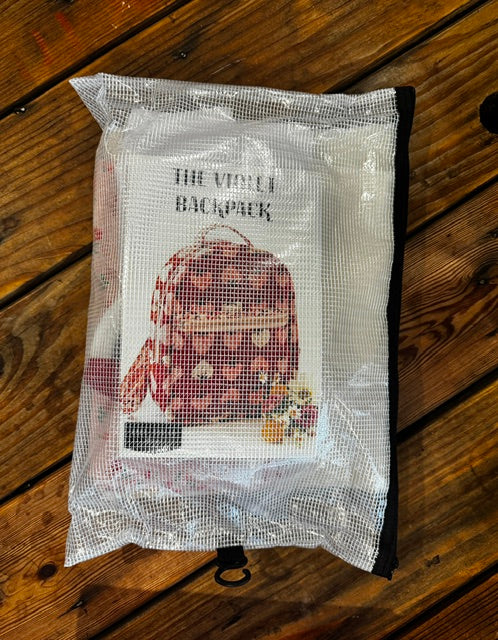 The Violet Backpack-COMPLETE bag making kit (Red/Pink)